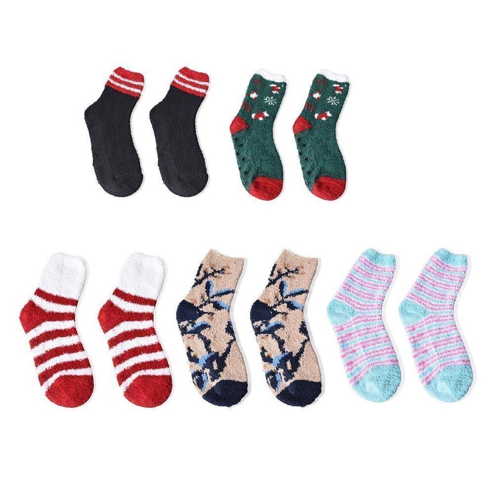 Jacquard Plush Anti-Skid Socks